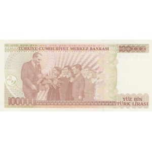 Turkey, 100.000 Lira, 1996, UNC, 7/3. Emission, p205c, J01 first prefix
