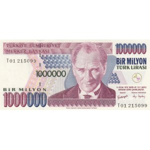 Turkey, 1.000.000 Lira, 2002, UNC, 7/3. Emission, p209c, T01 first prefix