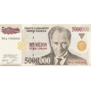 Turkey, 5.000.000 Lira, 1997, UNC, 7/1. Emission, p201b, M01 first prefix