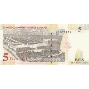 Turkey, 5 New Turkish Lira, 2005, UNC, 8/1. Emission, p217, B90