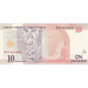 Turkey, 10 New Turkish Lira, 2005, UNC, 8. Emission, p218, RADAR