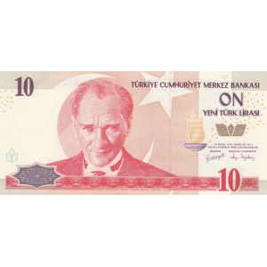 Turkey, 10 New Turkish Lira, 2005, UNC, 8. Emission, p218, RADAR