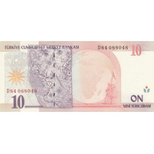 Turkey, 10 New Turkish Lira, 2005, UNC, 8. Emission, p218, RADAR