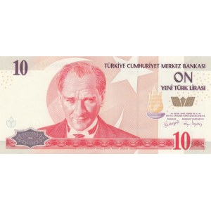 Turkey, 10 New Turkish Lira, 2005, UNC, 8. Emission, p218, RADAR