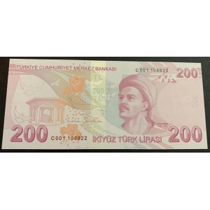 Turkey, 200 Lira, 2017, UNC, 9/3. Emission, p228c, C001