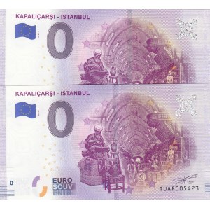 Turkey, 0 Euro, 2019, UNC, FANTASY BANKNOTE, Kapalıçarşı- İstanbul (Total 2 banknotes)