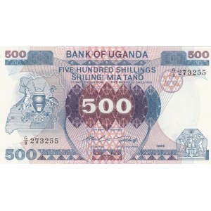 Uganda, 500 Shillings, 1986, UNC, p25