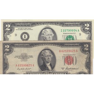 United States of America, 2 Dollars (2), 1953/2003, VF/UNC, p380a, p516a, (Total 2 banknotes)