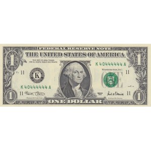 United States of America, 1 Dollar, 2001, UNC, p509, 6 DIGIT RADAR
