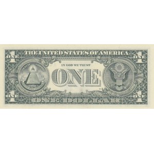 United States of America, 1 Dollar, 2001, UNC, p509, 6 DIGIT RADAR
