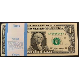 United States of America, 1 Dollar, 2009, UNC, p530, (Total 95 consecutive banknotes)