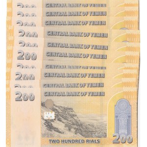 Yemen, 200 Rials, 2018, UNC, pNew, (Total 10 consecutive banknotes)