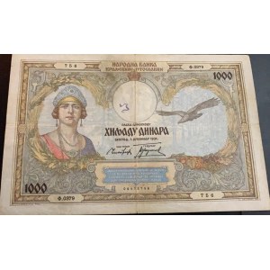 Yugoslavia, 1.000 Dinara, 1931, XF, p29