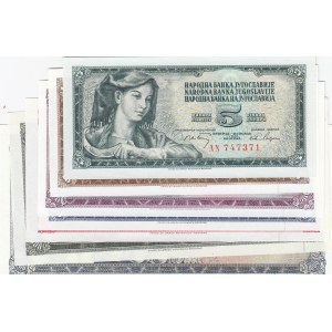 Yugoslavia, 5 Dinara, 10 Dinara, 20 Dinara, 50 Dinara, 100 Dinara, 500 Dinara and 1000 Dinara, 1968/1981, UNC, (Total 7 banknotes)