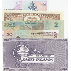 Mix Lot, Total 5 pcs of UNC banknote from different countries