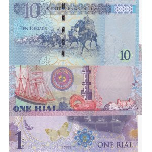 Mix Lot, Lot of 3 UNC banknotes from Oman and Libya