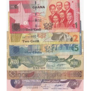 Mix Lot, Lot of 6 Nigerian and Ghana banknotes in different condition
