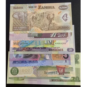 Mix Lot, 8 pieces of UNC polymer banknotes