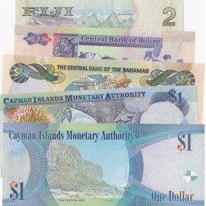 Mix Lot, Total 5 pcs Unc, QUEEN ELIZABETH II banknotes lot