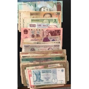 Mix Lot, 40 banknotes belonging to 18 different countries between POOR condition and UNC condition