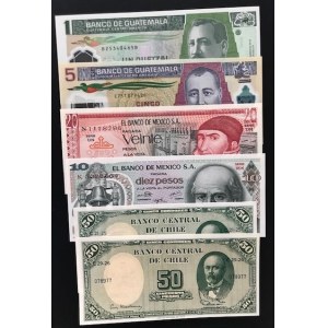 Mix Lot, 6 banknotes in whole UNC condition