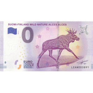 Fantasy banknotes, 0 Euro, 2018, UNC, Suami- Finland Wild Nature Alces Alces