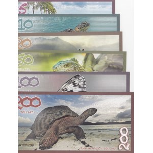Aldabra Islands, 5 Dollars, 10 Dollars, 20 Dollars, 50 Dollars, 100 Dollars and 200 Dollars, 2019, UNC, (Total 6 banknotes)