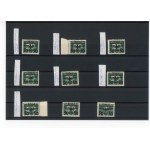 GG, Reprint edition, 1940. 50/20 gr. stamp—9 pieces with various errors. Uncanceled stamps (167)