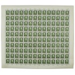 Bolesław Bierut 1950, 5-grosz stamp sheet with "GROSZY" overprint (370)