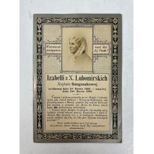 The Obituary of Izabella Maria Sanguszkowa, née Lubomirska (1808–1890)