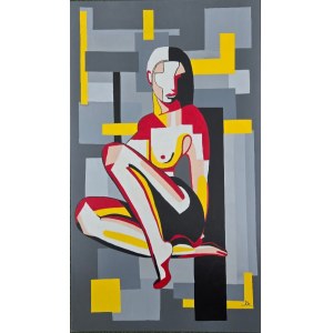 Katarzyna LEWANDOWSKA (nar. 1963), Geometrický akt 001 červená, 2026