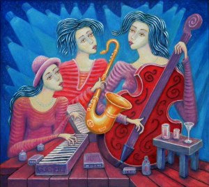 Bohdan Wincenty ŁOBODA (ur. 1952), Jazz - trio w czerwieniach, 2026