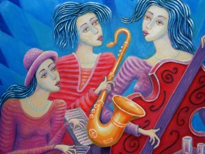 Bohdan Wincenty ŁOBODA (ur. 1952), Jazz - trio w czerwieniach, 2026