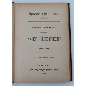 Spencer, Herbert, Philosophical Sketches. Part II, Warsaw, 1883.
