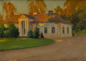 Bronisława Rychter-Janowska (1868 Kraków - 1953 Kraków), Para przed dworkiem