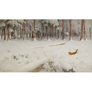 Stanisław Janowski (1866, Kraków – 1942, Kraków), Winter Landscape with a Fox, 1933