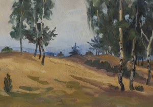 Wojciech Kossak (1856 Paryż - 1942 Kraków), Pejzaż z brzozami, 1926
