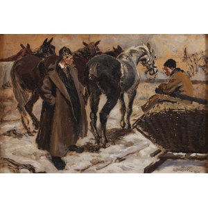 Zygmunt Józefczyk (1881, Kraków – 1966), By the Cart, 1919