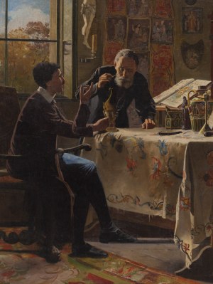 Antoni Gramatyka (1841 Kalwaria Zebrzydowska - 1922 Kraków), W gabinecie kolekcjonera, po/lub 1915