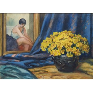 Teodor Grott (1884 Częstochowa - 1972 Kraków), Martwa natura z kaczeńcami