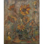 Jan Cybis (1897, Wróblin – 1972, Warsaw), Sunflowers in a Vase