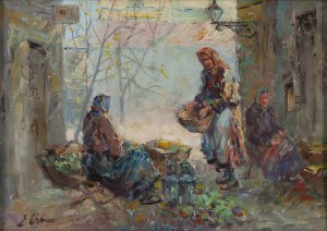 Erno Erb (1878 Lwów (?) - 1943 Lwów), Przekupki na targu