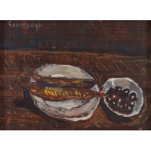 Natan (Nathan) Grunsweigh (Grunsweig) (1880, Kraków – 1956, Paris), Still Life with Herring