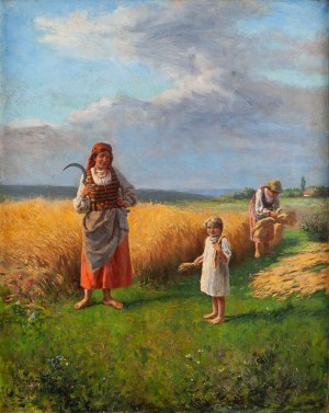 Władysław Szerner Jr. (1870 Szebenice - 1936 Szebenice), W czasie żniw, 1925