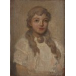 Alfons Karpiński (1875 Rozwadów k. Tarnobrzegu - 1961 Kraków), Portret kobiety ze złotą broszą (