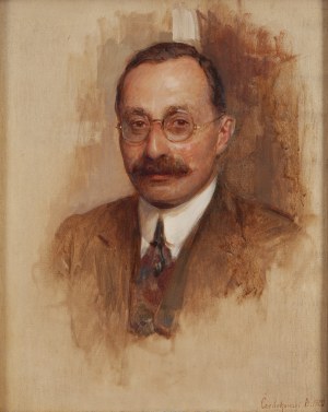 Bolesław Jan Czedekowski (1885 Wojniłów - 1969 Wiedeń), Portret mężczyzny w okularach, 1920