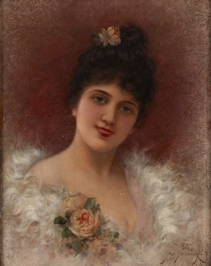 Emile Eisman-Semenowsky (1859 - 1911 ), Młoda dama w futrze