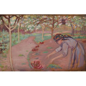 Leon Kowalski (1870, Kyiv – 1937, Kraków), Working in the Garden