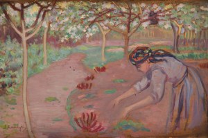 Leon Kowalski (1870 Kijów - 1937 Kraków), Przy pracy w ogrodzie