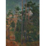 Franciszek Bartoszek (1910–1943), Landscape with Pine Trees and a View of the Sea, 1937